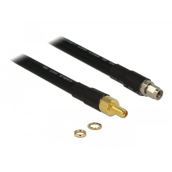Delock Antennenkabel RP-SMA Stecker > RP-SMA Buchse CFD400 LLC400 1m low loss Delock 13013