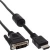 InLine® HDMI-DVI Adapterkabel, 19pol Stecker auf 18+1 Stecker, mit Ferrit, 1,5m InLine 17664