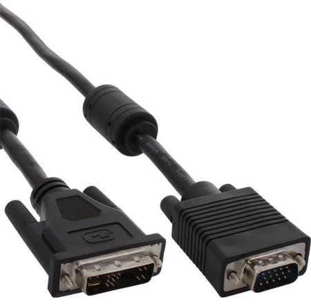 DVI zu VGA Kabel, 2x Ferrit [DVI 12+5 auf VGA Stecker],  2m InLine 17782