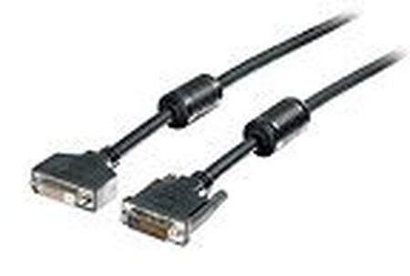 DVI-I Verlängerung, 24+5 Stecker auf 24+5 Buchse,  90cm