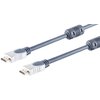 Professional HDMI Kabel, 2x Ferrit, 1080p, 3D, ARC, Ethernet, Metallgehäuse, vergoldet, 15m