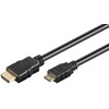 HDMI Kabel, HDMI Mini Typ C Stecker auf HDMI A Stecker, Ethernet, 4K @60Hz, schwarz, 1,5m Goobay 74082