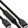 HDMI Aktiv-Kabel, HDMI-High Speed mit Ethernet, 4K2K, Nylon, schwarz, Gold, 15m