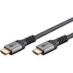 High-Speed-HDMI™ 2.0 Kabel, Ethernet, 4K@60Hz, Textilummantelung, Metallstecker, 0,5m