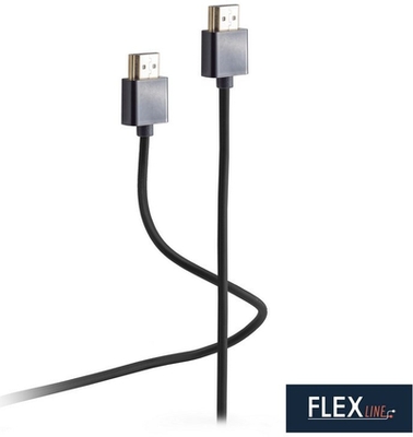 Super flexibles HDMI Kabel, 4K (UHD), 3D, HEAC, schwarz 1m