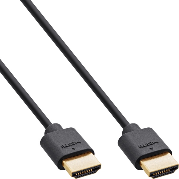 Slim Ultra High Speed HDMI Kabel, 8K4K, eARC, CEC, schwarz, Kontakte vergoldet, 1m