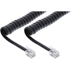 Spiralkabel, RJ10 Stecker / Stecker, max. 2m, schwarz InLine 18893