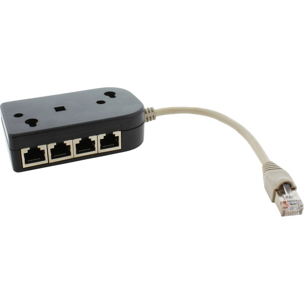 InLine® ISDN Verteiler, 8x RJ45 Buchse, 15cm Kabel, mit Endwiderständen InLine 69938