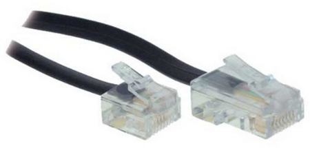 ISDN Kabel für Telefone mit einm kurzem RJ45 Stecker, 4-adrig, 10m rmLine 6241