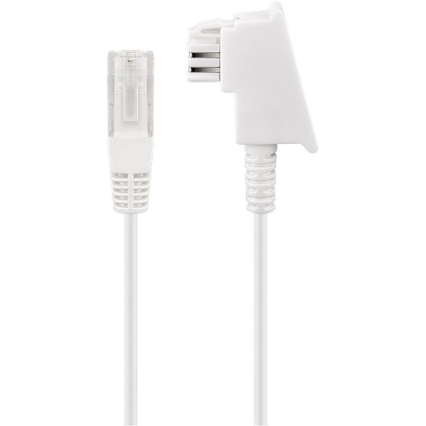 DSL-/VDSL-Routerkabel, TAE-F/RJ45, Fritz!Box, Speedport, Zyxel, Netgear, D-Link, weiß, 15m Goobay 60673