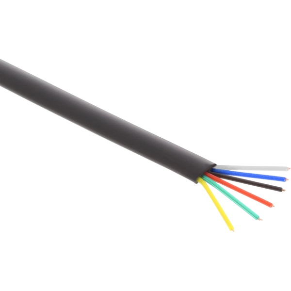 Modularkabel, 6adrig Flachband schwarz, 100m Ring InLine 69986