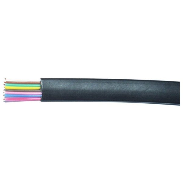 Flachkabel 10 adrig,  Schwarz, 100m Spule, HQ