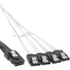 InLine® SAS Anschlusskabel, Mini-SAS SFF-8087 an 4x SATA, 1:1, OCR, 0,5m InLine 27620