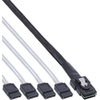 InLine® SAS Anschlusskabel, Mini SAS SFF8087 an 4x SATA, Crossover, OCF, 0,75m InLine 27610