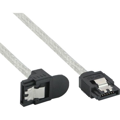 0.75m SATA Rundkabel, gewinkelt, 6 Gbits mit Lasche, 75cm InLine 27307X