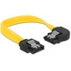 Bild 1 - Delock Kabel SATA 6 Gb/s Stecker gerade > SATA Stecker links gewinkelt 10 cm gelb Metall
