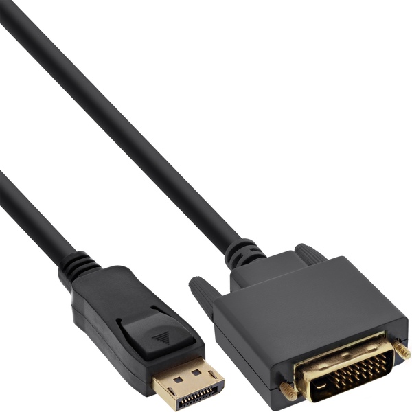 DisplayPort zu DVI Konverter Kabel, schwarz, 0,3m InLine 17117