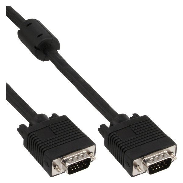SVGA Monitorkabel, 3m,  mit Ferrit, Schwarz