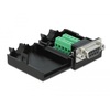 Adapter Sub-D 9 Pin Buchse auf 10-polig Schraubklemme mit Gehäuse und Bolzen