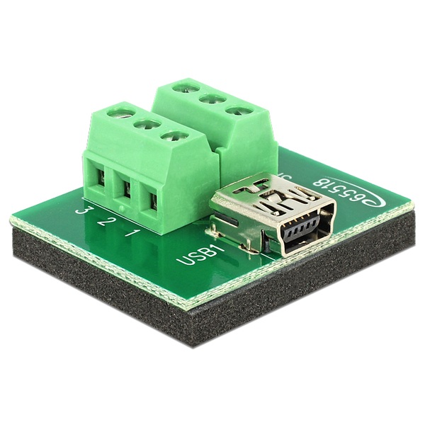 Delock Adapter Mini USB Buchse > Terminalblock 6 Pin