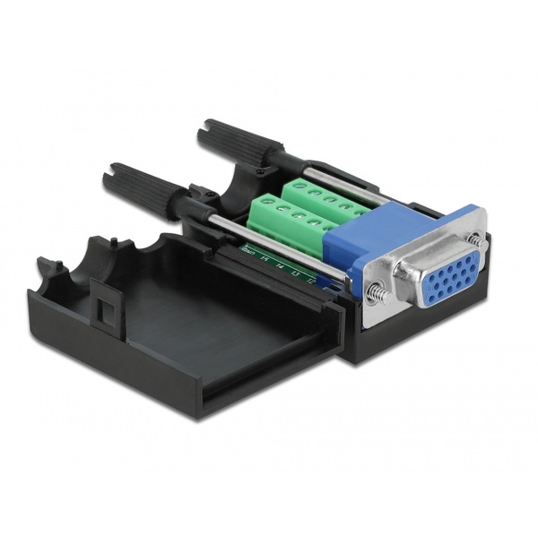 Adapter VGA 15 Pin Buchse zu Terminalblock 10 Pin mit Gehäuse