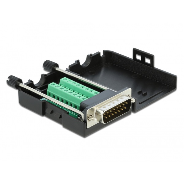 D-Sub 15-pol Stecker zu Terminalblock Adapter mit Gehäuse