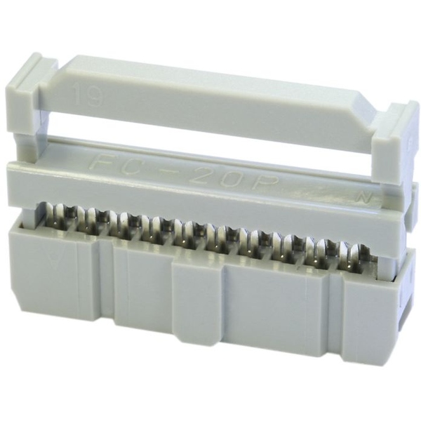 Pfostenstecker (2 x 5) 10 polig, PBT Glasfaserverstärkt, grau