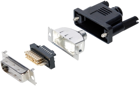 DVI 24+1 Lötstecker inkl. Kunststoffhaube und Metallabschirmung rmLine 19764