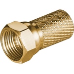 100x Aufdreh-F-Stecker 7,0 mm, Kupfer vergoldet, breite Mutter Goobay 51868