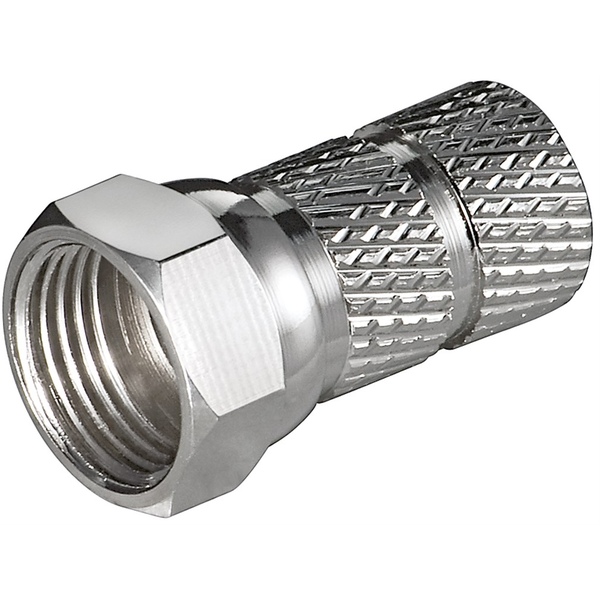 100x F-Stecker 6,5 mm, Kupfer-Nickel, breite Mutter Goobay 51863