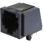 Einbaubuchse 8P8C (RJ45) 90° gewinkelt, ungeschirmt,  Printmontage, Durchsteckmontage