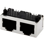 RJ45 Doppel-Einbaubuchse, Multiport 2 x RJ45 geschirmt Rastung oben