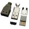 rmLine® USB 2.0 Typ A Lötstecker Schwarz, HQ, Hartplastikhaube, für die Kabelmontage