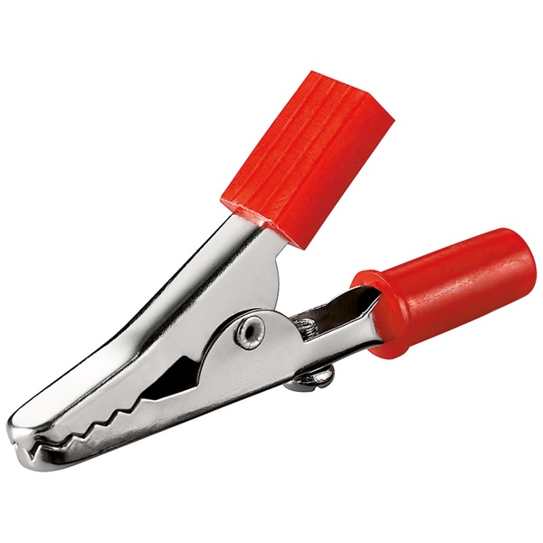Krokodilklemme, rot, Länge 45 mm Goobay 11413