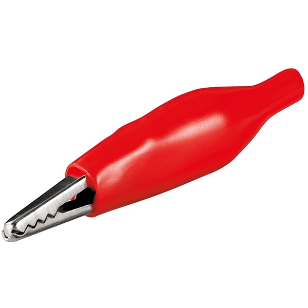 Krokodilklemme, rot, Länge 32,5 mm Goobay 11417