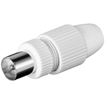 Koax Quick-Stecker mit Klemmbefestigung, Kunststoff weiss Goobay 11942