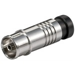 Koax Kompressions-Kupplung f&uuml;r Kabel mit einem Au&szlig;endurchmesser von 7 mm, Metall Goobay 67242