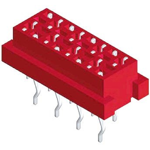 Miniatur Buchsenleiste 4 pol, vertikal,  Raster 1,27mm