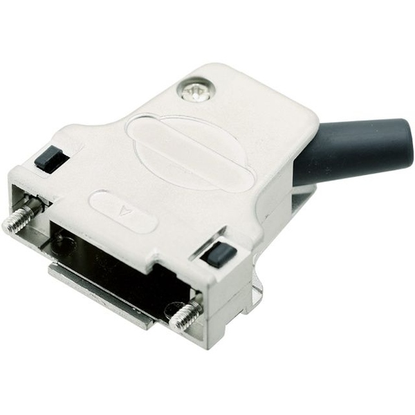 encitech® D45ZF, DSUB Haube 9 polig, seitlicher Kabelausgang, Vollmetall, Schlitzschrauben, 10 Stück