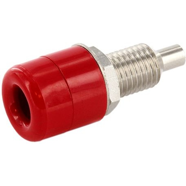 HQ 4mm Einbaubuchse, rot,  mit isolierter Durchführung econ connect TB40RT