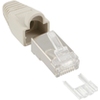 CAT6 RJ45 Crimpstecker geschirmt, Knickschutz + Einfädelhilfe, 10er Pack, Beige