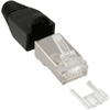 CAT6 RJ45 Crimpstecker geschirmt, Knickschutz + Einfädelhilfe, 10er Pack, schwarz InLine 74510S