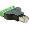 Adapter RJ45 Stecker auf Terminalblock, 8 Pin, 2-teilig Delock 65389