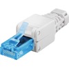 Werkzeugfreier RJ45 Stecker CAT6A UTP ungeschirmt für 3 verschiedene Kabeldurchmesser, für flexible und starre Leiter Goobay 59227