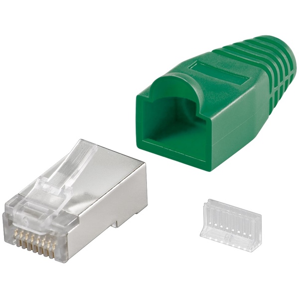 10x RJ45 CAT5e Netzwerkstecker Grün, Low Cost Goobay 68747