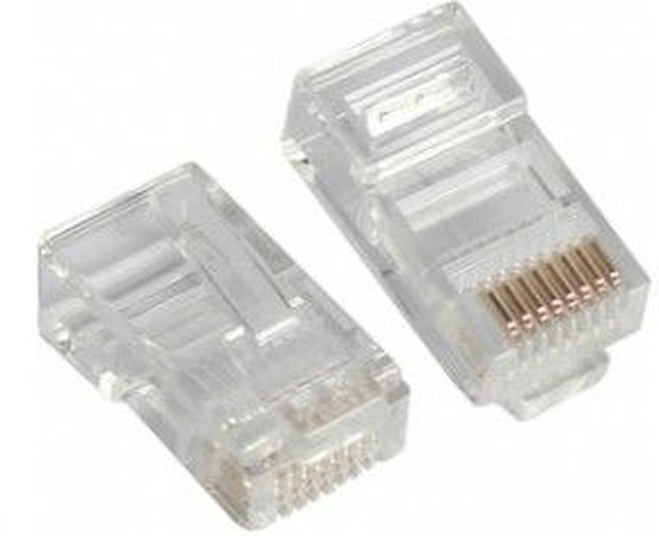 Westernstecker RJ45 (8P8C) für Flachkabel, Inhalt 100 Stück