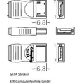 Anschluss Seite 1:SATA Kabel, 150 Mbyte/s, gerade, 0,3m