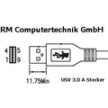 Anschluss Seite 1:USB 3.0 Kabel, USB 3.0 Stecker A zu USB 3.0 micro-B Stecker, schwarz, 1m